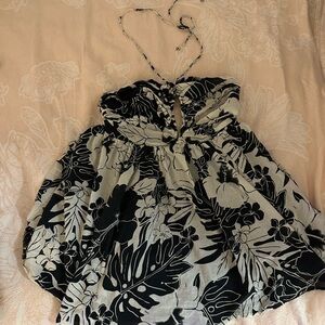 Black and White Halter Mini Sundress